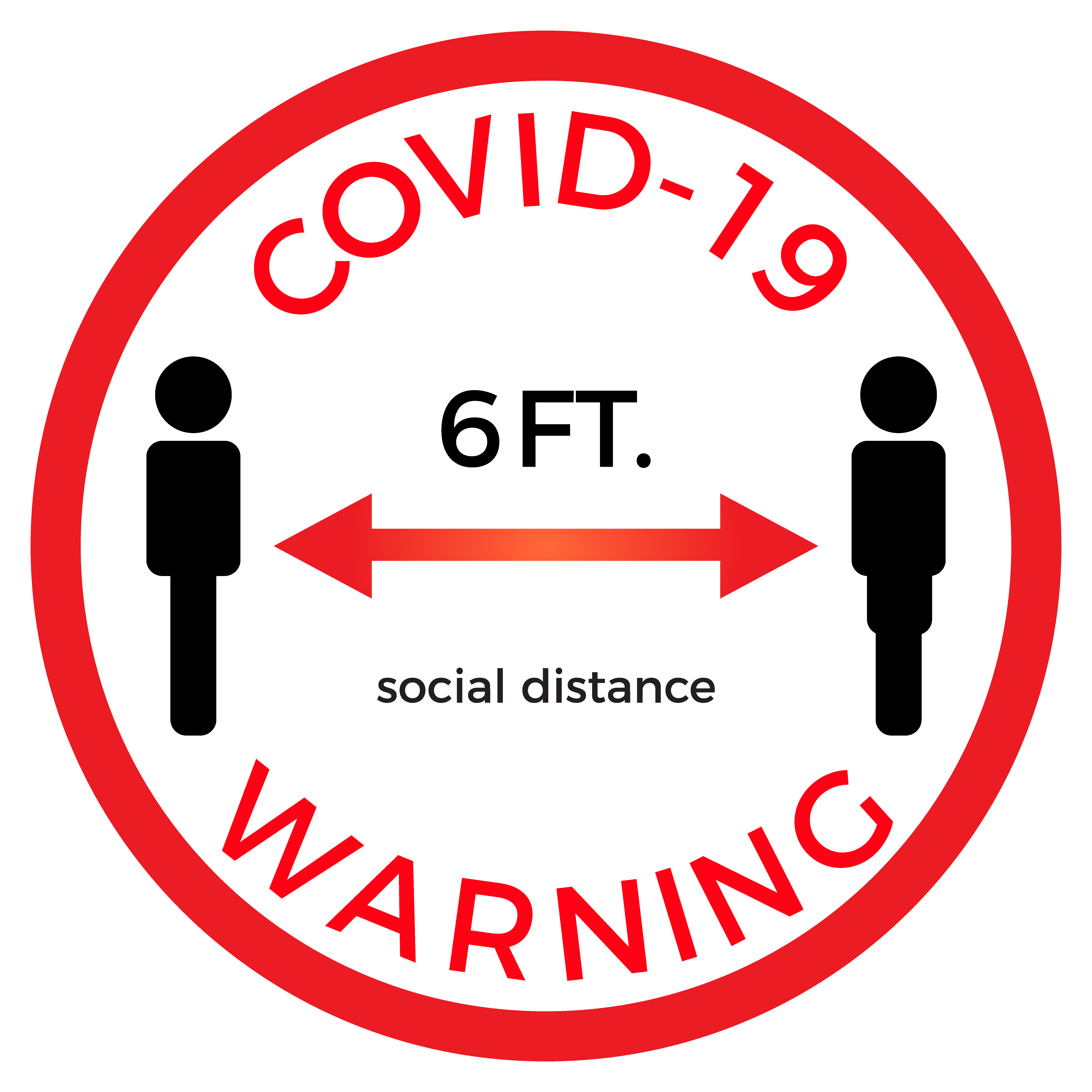 Covid-19 6ft Warning Sign - A-K Printing
